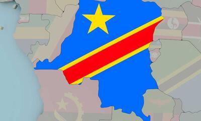 Kaart / vlag Congo-Kinshasa