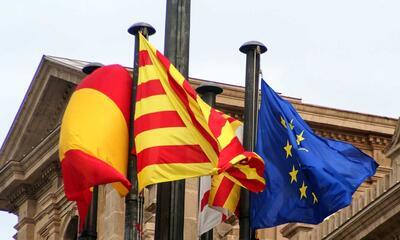 Vlaggen Spanje, Catalonië en Europa