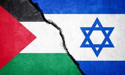 Combinatie vlaggen Palestina en Israel conflict