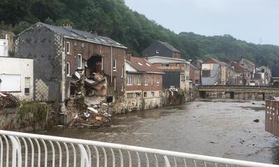 rampgebied na de wateroverlast in de provincie Luik