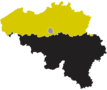 Kaart België in 2 kleuren