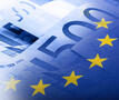 Europese vlag met op de achtergrond Europees geld